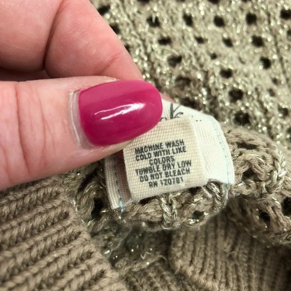 Peek cardigan sweater open weave metallic gold size 3-6 months - Picture 4 of 7